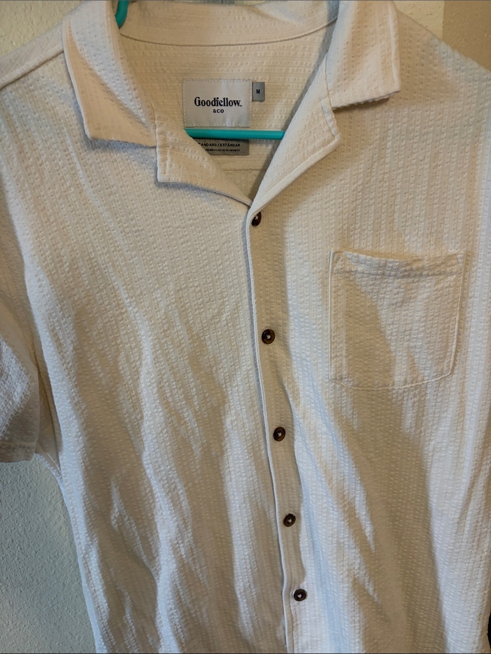 Goodfellow & Co White Short-Sleeve Button Down Camp Shirt - Picture 4 of 4